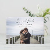 Modern Elegant Personalized Photo Wedding Bedankkaart (Staand voorkant)