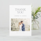 Modern Elegant Personalized Photo Wedding Bedankkaart (Staand voorkant)