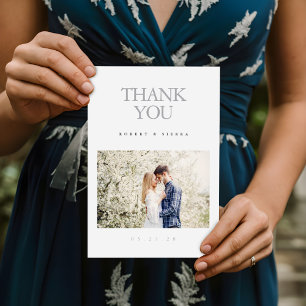 Modern Elegant Personalized Photo Wedding Bedankkaart