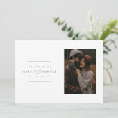 Modern Elegant Personalized Photo Wedding Bedankkaart (Staand voorkant)