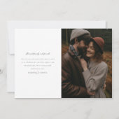 Modern Elegant Personalized Photo Wedding Bedankkaart (Achterkant)