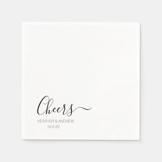 Modern Elegant Personalized Wedding Simple Napkins Servet (Voorkant)