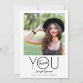 Modern Elegant Photo Afstuderen Bedankkaart (Voorkant)