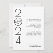 Modern Elegant Photo Afstuderen Bedankkaart (Achterkant)