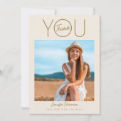 Modern Elegant Photo Afstuderen Bedankkaart (Voorkant)