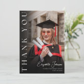 Modern Elegant Photo Afstuderen Bedankkaart (Staand voorkant)