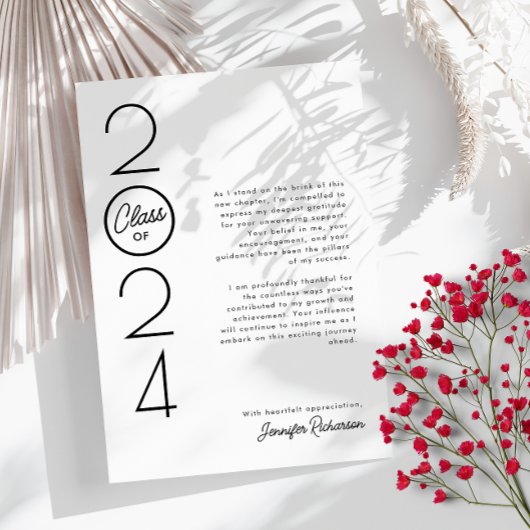 Modern Elegant Photo Afstuderen Bedankkaart