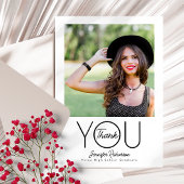 Modern Elegant Photo Afstuderen Bedankkaart