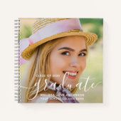 Modern Elegant Photo Afstuderen GuestBook Notitieboek (Voorkant)