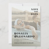 Modern Elegant Photo bruiloft bespaar de datum Kaart (Voorkant)