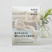 Modern Elegant Photo bruiloft bespaar de datum Kaart (Staand voorkant)