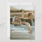 Modern Elegant Photo bruiloft bespaar de datum Kaart (Voorkant)