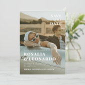 Modern Elegant Photo bruiloft bespaar de datum Kaart (Staand voorkant)