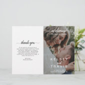 Modern Elegant Photo Budget Folded Wedding Program (Staand voorkant)