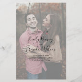 Modern Elegant Photo Budget Wedding Programme Flyer (Voorkant)