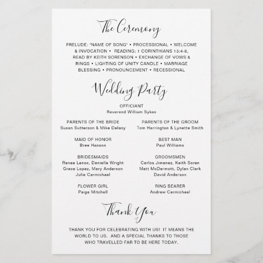 Modern Elegant Photo Budget Wedding Programme Flyer (Achterkant)