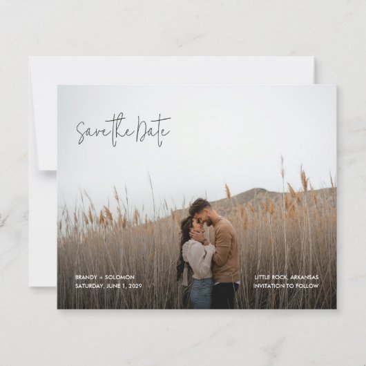 Modern Elegant Photo Budget Wedding Save the Date (Voorkant)