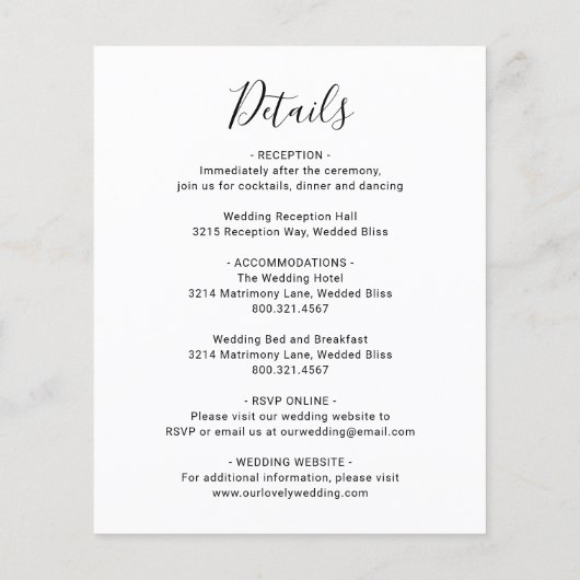 Modern Elegant Photo Budget Wedding Uitnodiging Flyer (Achterkant)