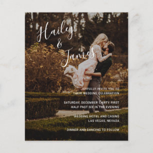 Modern Elegant Photo Budget Wedding Uitnodiging Flyer