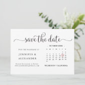 Modern Elegant Photo Calendar White Wedding Save The Date (Staand voorkant)