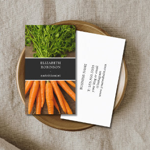Modern Elegant Photo Carrots Nutritionist Visitekaartje