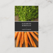 Modern Elegant Photo Carrots Nutritionist Visitekaartje (Voorkant)