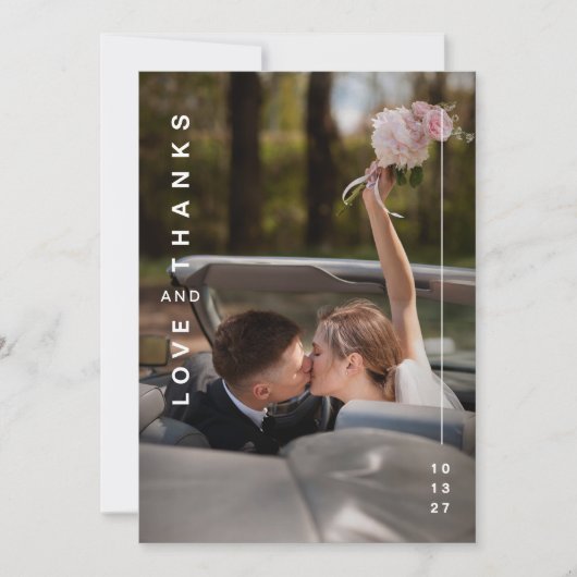 Modern Elegant Photo Collage Wedding Bedankkaart (Voorkant)