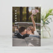 Modern Elegant Photo Collage Wedding Bedankkaart (Staand voorkant)