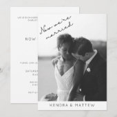 Modern Elegant Photo Elopement Party Invitation Kaart (Voorkant / Achterkant)