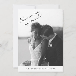 Modern Elegant Photo Elopement Party Invitation Kaart