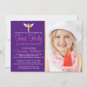 Modern Elegant Photo First Communication Kaart (Voorkant)