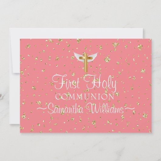 Modern Elegant Photo First Communication Kaart (Achterkant)