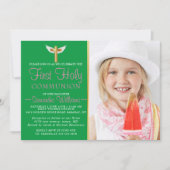 Modern Elegant Photo First Communication Kaart (Voorkant)