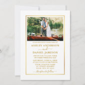Modern Elegant Photo Gold Wedding Kaart (Voorkant)