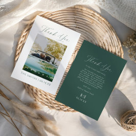 Modern Elegant Photo Monogram Wedding Bedankkaart