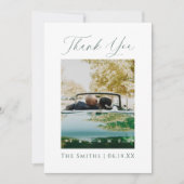 Modern Elegant Photo Monogram Wedding Bedankkaart (Voorkant)