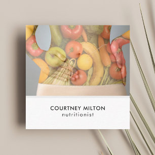 Modern Elegant Photo Nutritionist Health Vierkante Visitekaartje