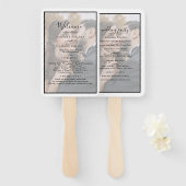 Modern Elegant Photo Overlay Wedding Programme Handwaaier (Voorkant en achterkant)
