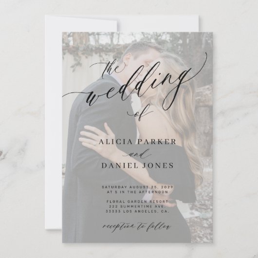 Modern elegant photo QR CODE wedding Kaart (Voorkant)