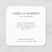 Modern Elegant Photo Realtor Finance Professional Vierkante Visitekaartje (Achterkant)