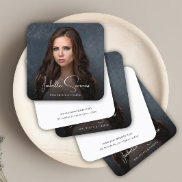 Modern Elegant Photo Realtor Finance Professional Vierkante Visitekaartje