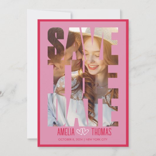 Modern Elegant Photo Save the Date Wedding Kaart (Voorkant)