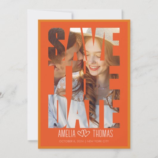 Modern Elegant Photo Save the Date Wedding Kaart (Voorkant)