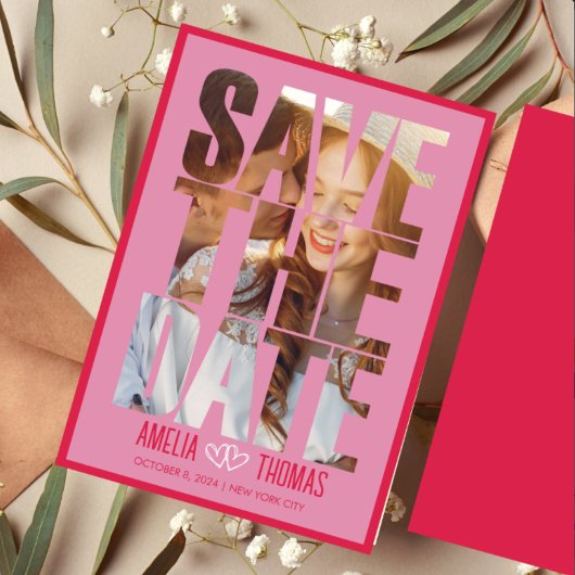 Modern Elegant Photo Save the Date Wedding Kaart