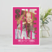 Modern Elegant Photo Save the Date Wedding Kaart (Staand voorkant)