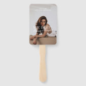 Modern Elegant Photo She Did It Grad Handwaaier (Achterkant)