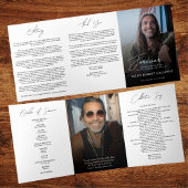 Modern Elegant Photo Trifold Funeral Program Drieluik Programma