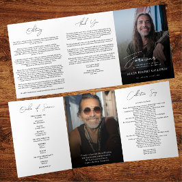 Modern Elegant Photo Trifold Funeral Program Drieluik Programma