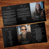 Modern Elegant Photo Trifold Funeral Program Drieluik Programma