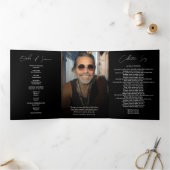 Modern Elegant Photo Trifold Funeral Program Drieluik Programma (Binnen)